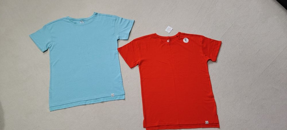Nowy zestaw 2 szt. 2- pak t-shirty r. 170 czerwony błękitny Cool Club