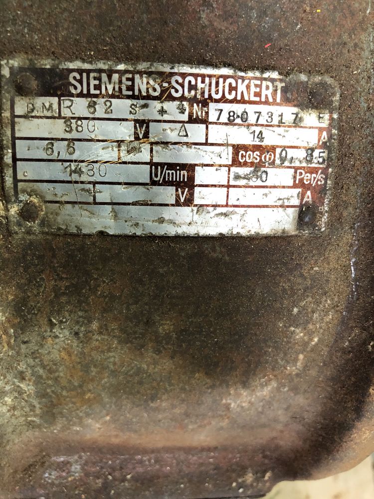Silnik elektryczny Siemens oryginalny 6.6kw 1430 obr.