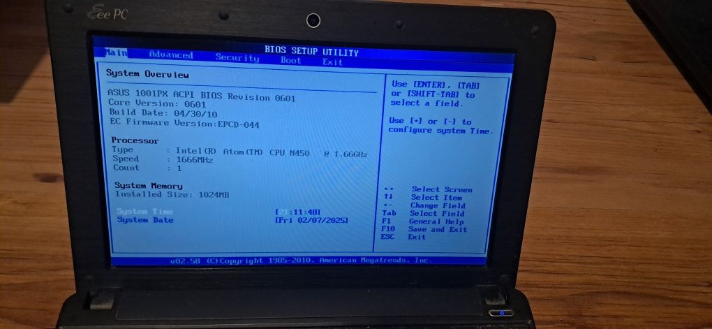 Asus Eee PC 1001px повністю робочий