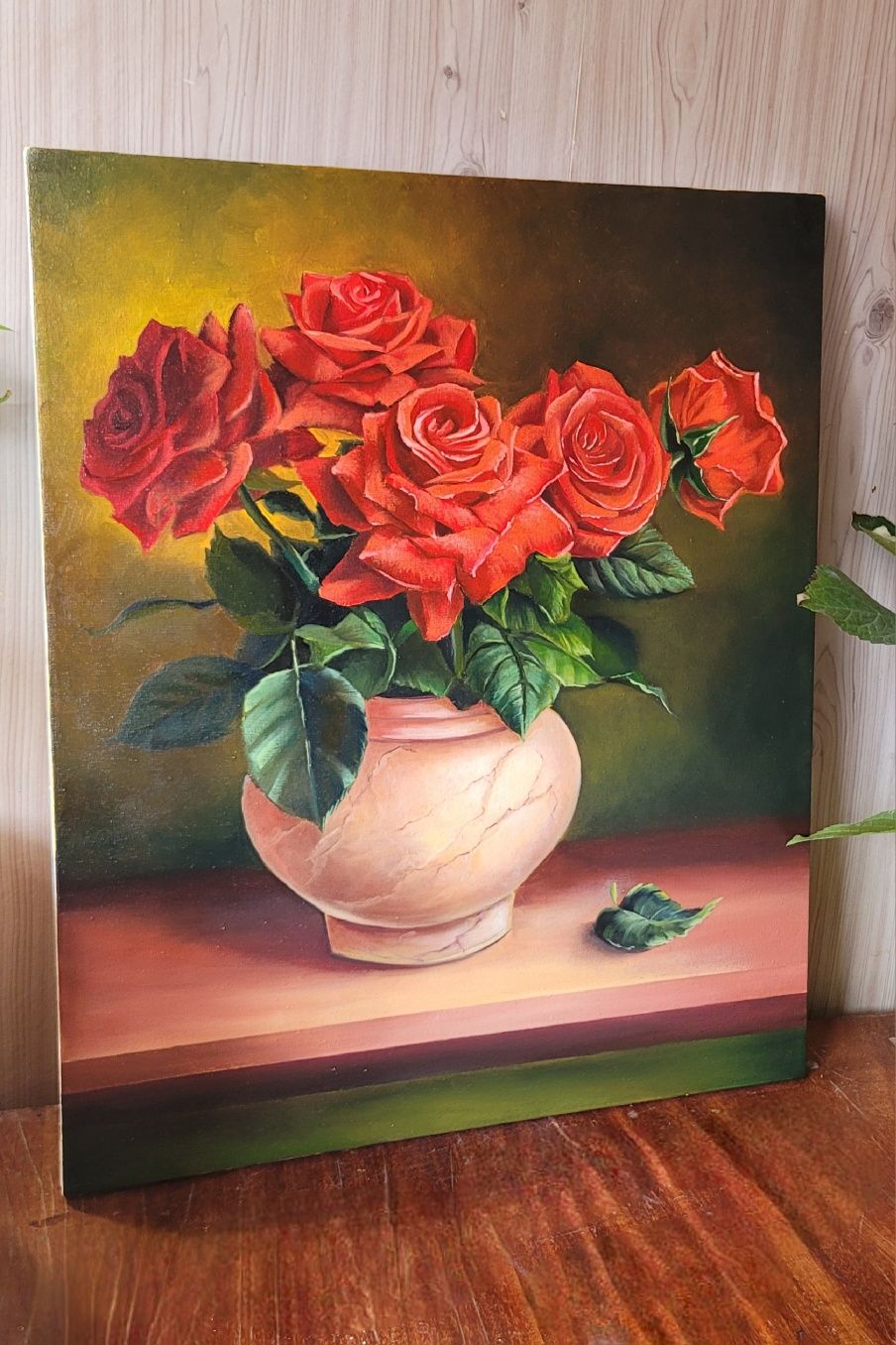 Живопись, картина маслом,  розы, червоні троянди