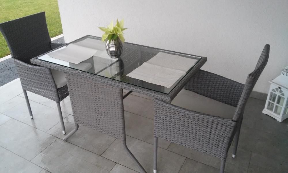 Meble ogrodowe,balkonowe, Technorattan,Stół+2 krzesła,Zestaw na balkon
