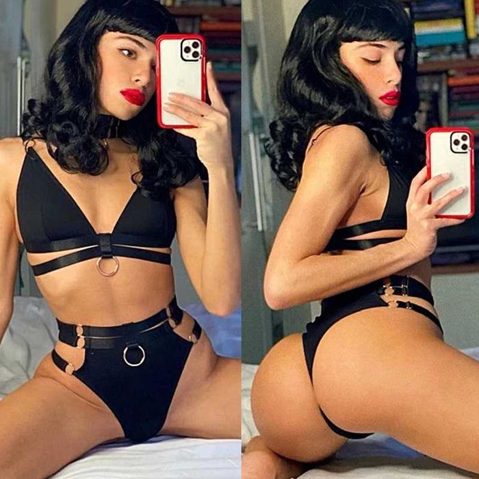 biustonosz i majtki Sexy Babydoll bielizna erotyczna czerwony roz L