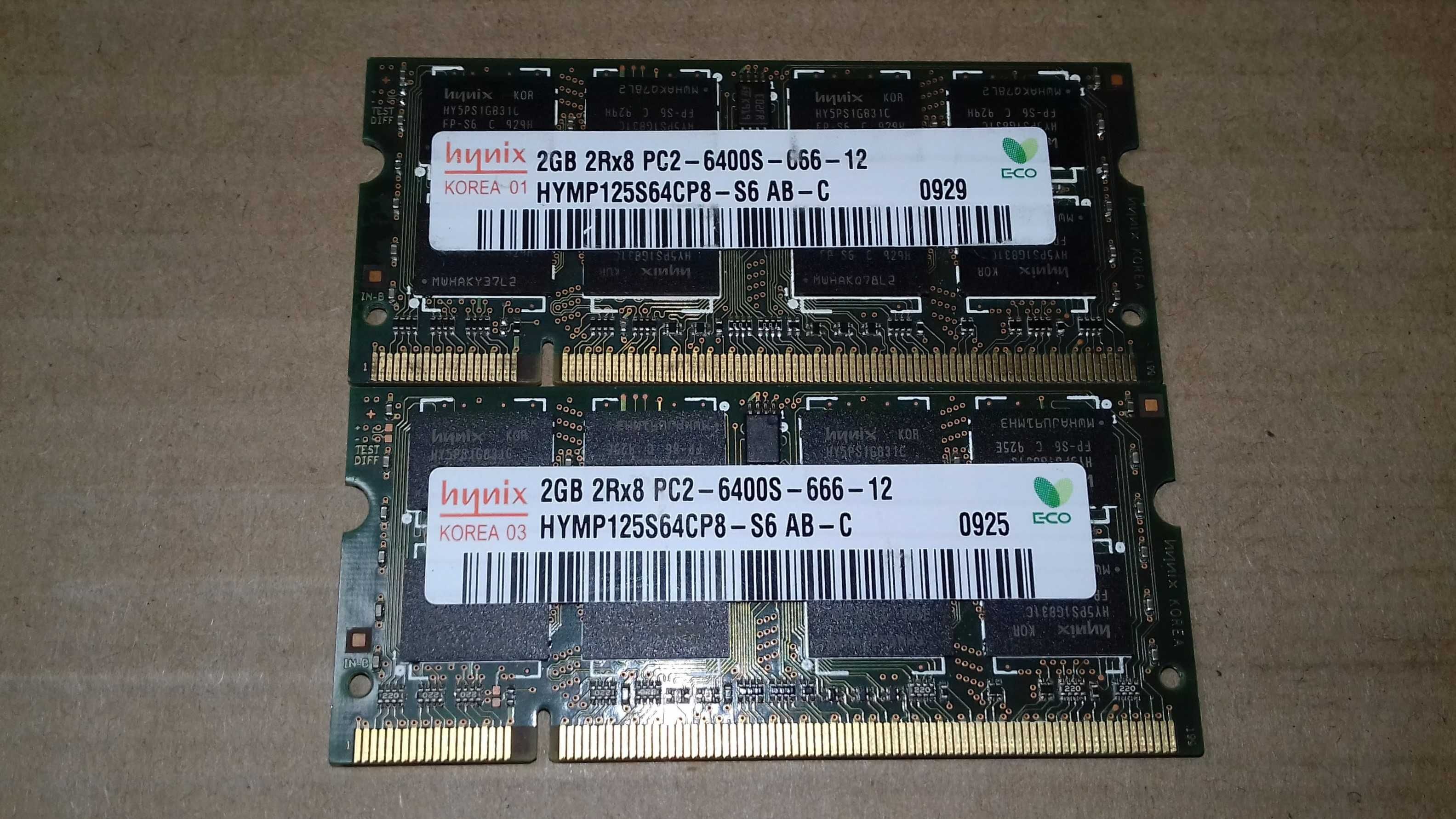Память для ноутбука SODIMM Hynix DDR2 4Гб (2Gb x 2шт 800MHz)