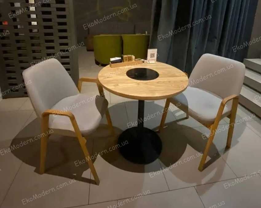 Крісло з підлокітниками із дерева ЯСЕН, ДУБ,БУК для кухні дому та кафе