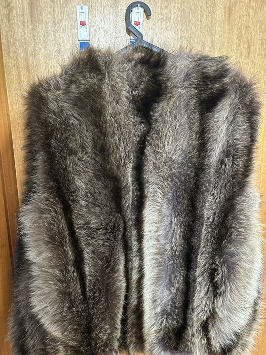 Colete elegante de Pele de guaxinim genuíno