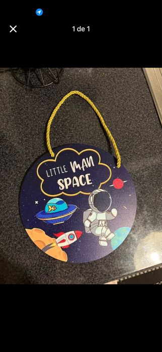 Decoracao espaco (placa+3 posters)