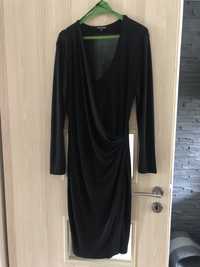 Czarna sukienka lekki materiał rozmiar 40 maskuje brzuch