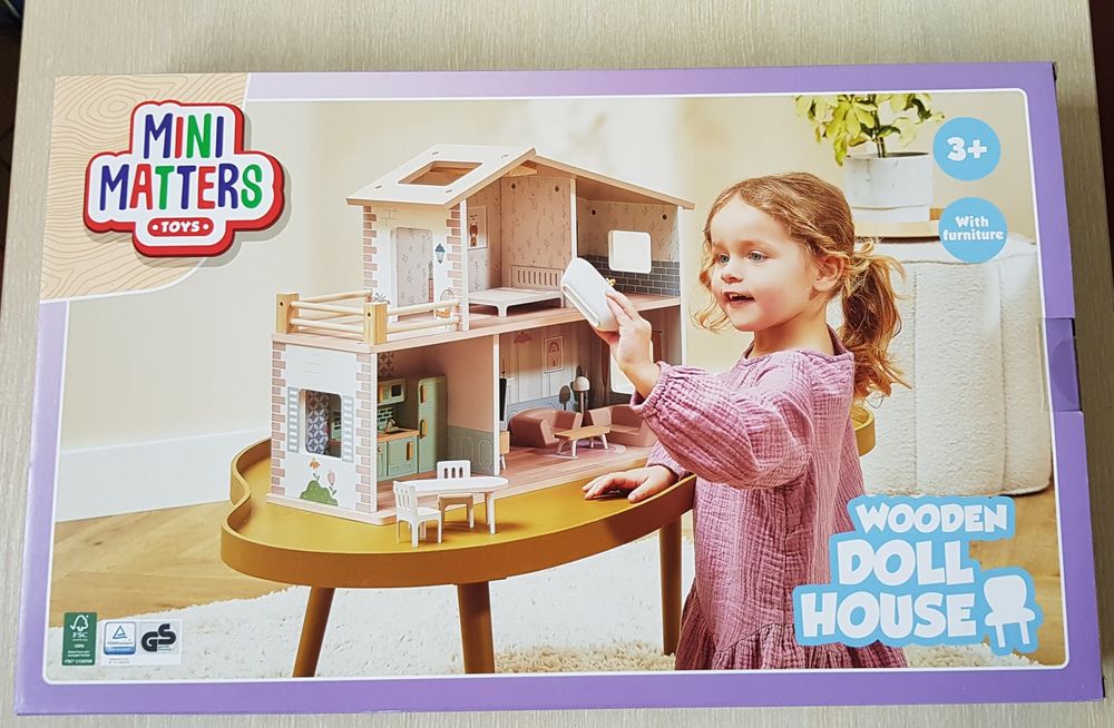Domek drewniany dla lalek mini matters mebelki