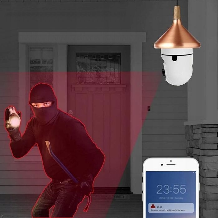 Kamera Szpiegowska Obrotowa Żarówka E27 Wifi IP