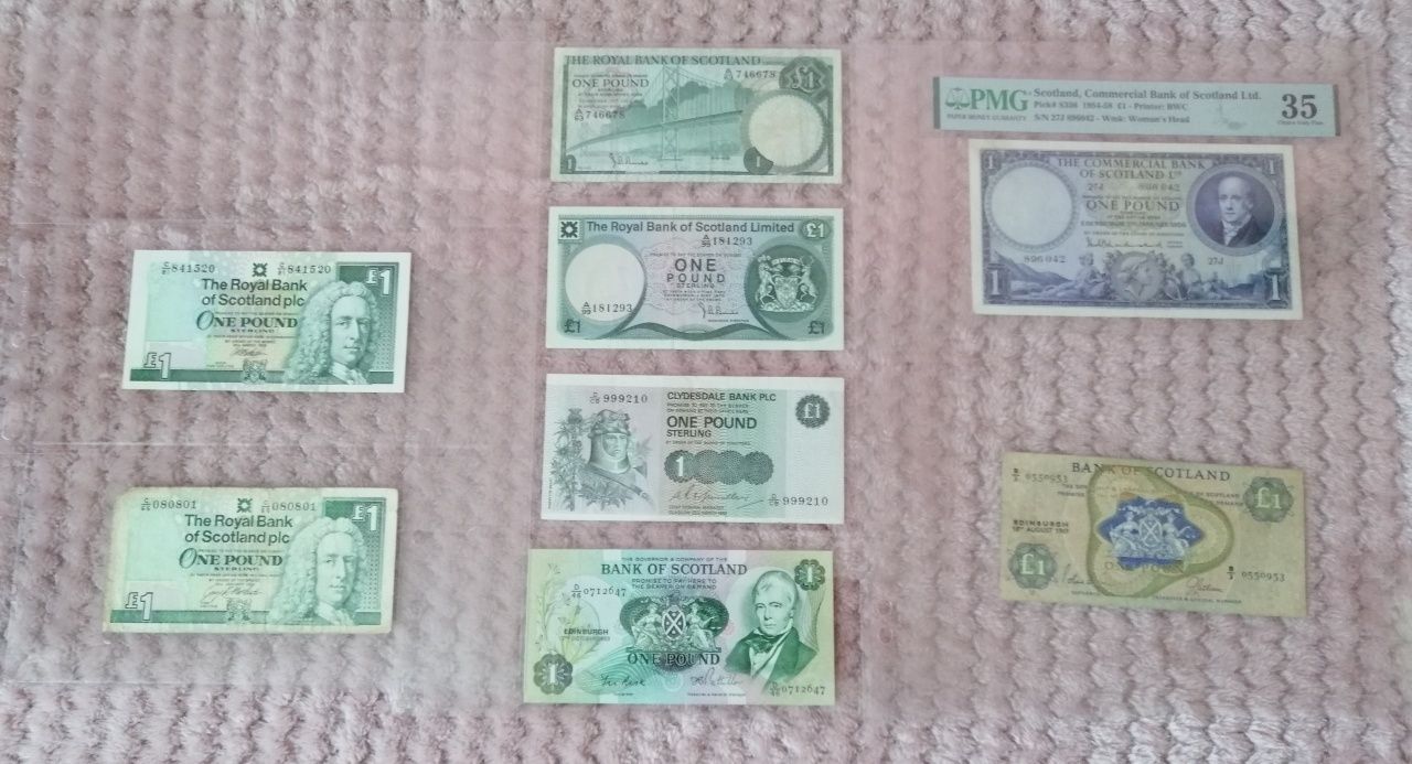 Zestaw 25szt banknotow Szkocja