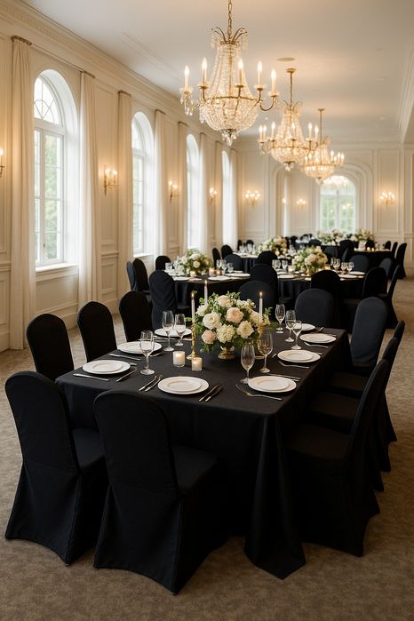 Beżowe pokrowce na krzesła elastyczny materiał