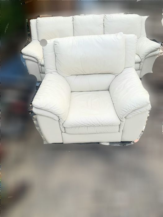 Sofa de pele beje