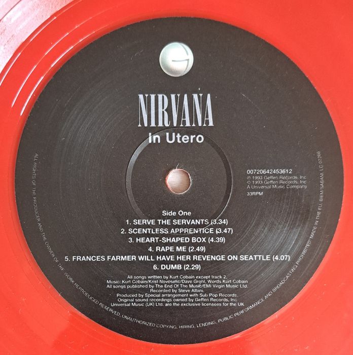 Nirvana - In Utero - WINYL VINYL - MARBLE