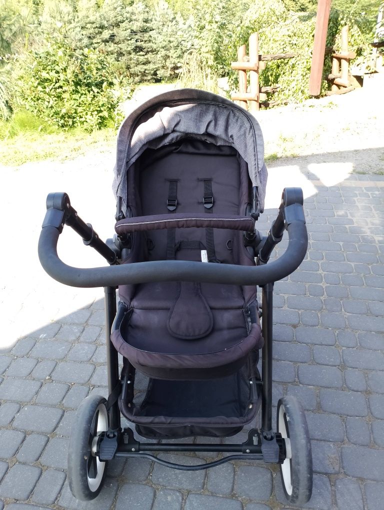 Wózek spacerowy spacerówka BABYSTART 4 kołowy DELUXE PRAM duże koła