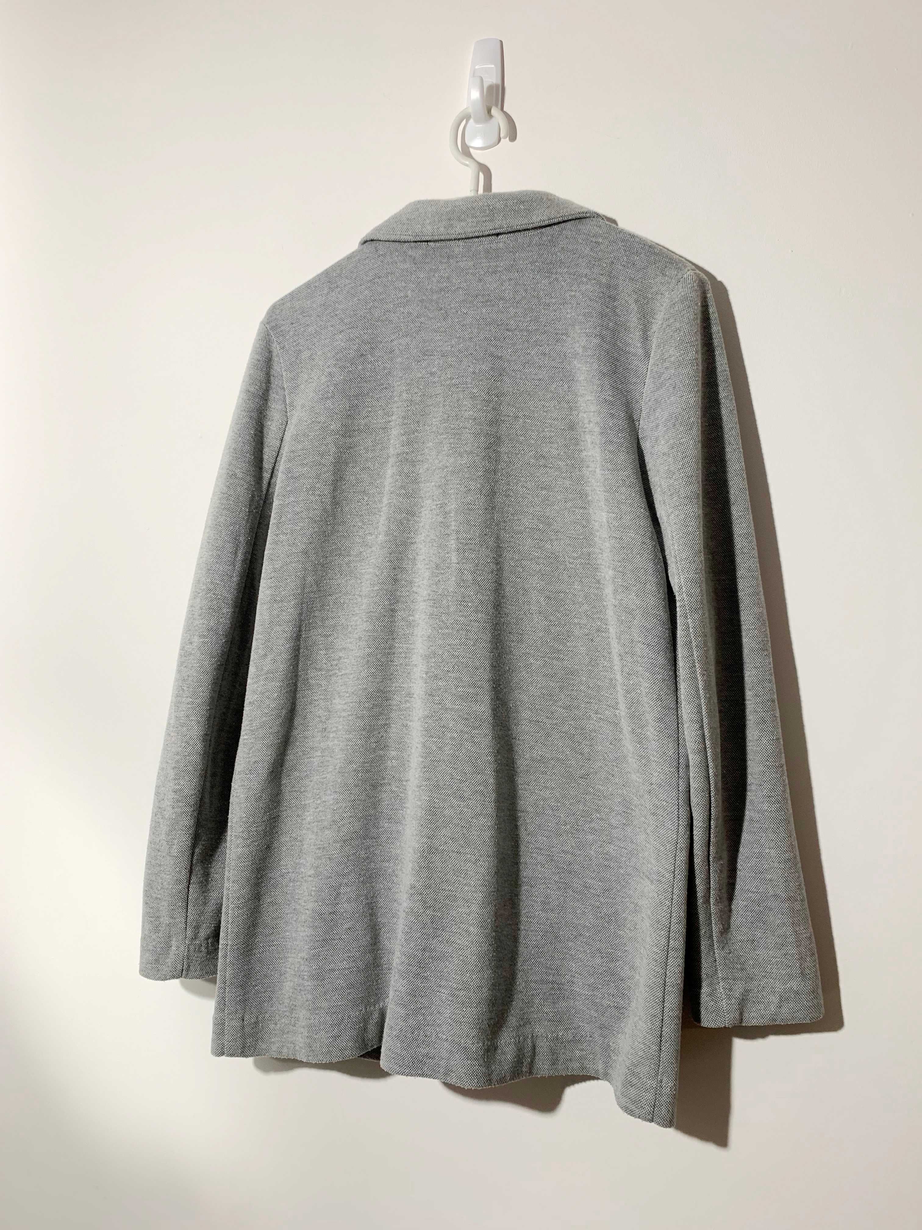 blezer żakiet marynarka basic szary XS S narzutka sweter elegancka
