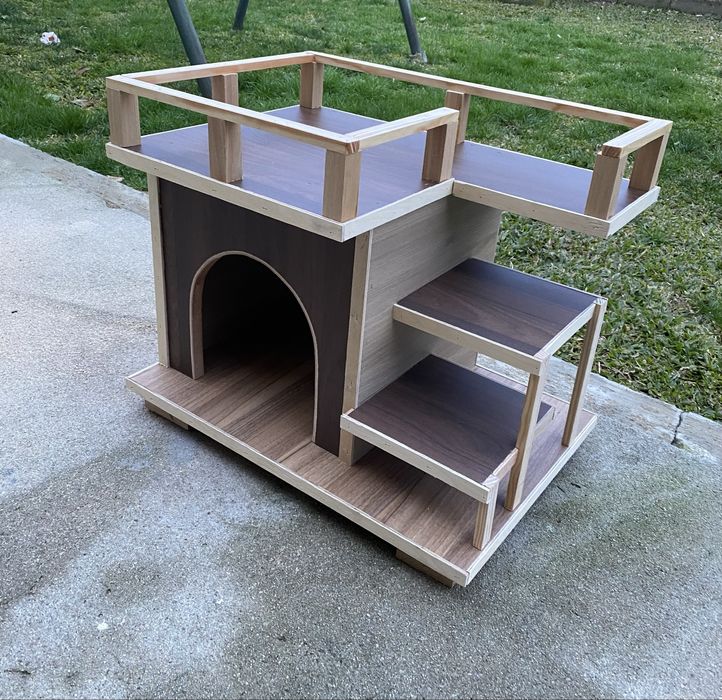 Casinhas para gatos em madeira tratada muito aconchegadas