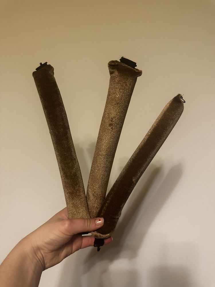 Papiloty na loki welurowe brązowe nowe