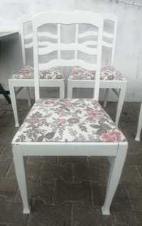 4 krzesła drewniane chabby chic/styl prowansalski