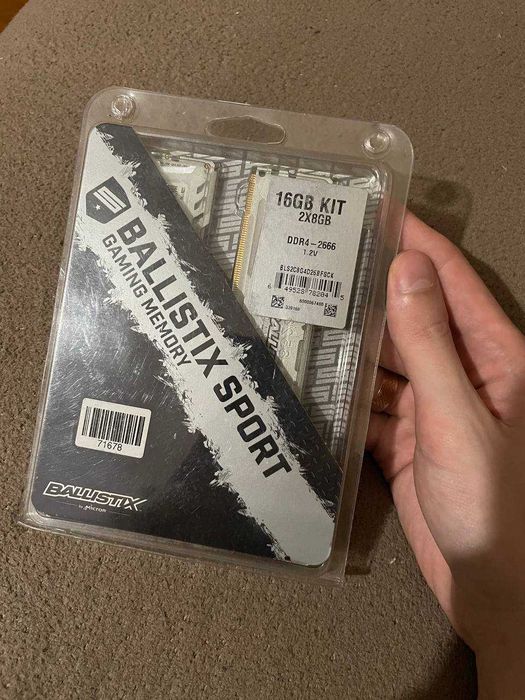 ОЗУ Crucial Ballistix 16GB (2x8GB) DDR4 2666MHz. Комплект, проверено!
