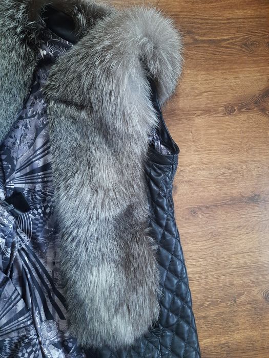 Шубка, жилетка з песьця. Пальто стьобане