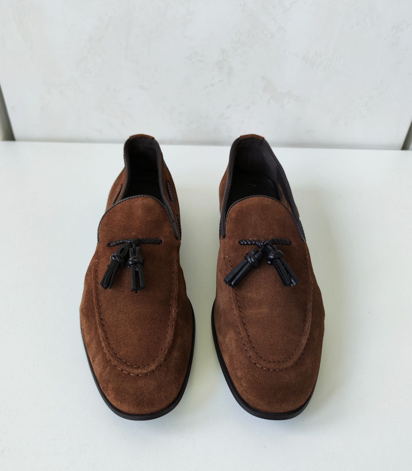 Zara замшеві чоловічі туфлі лофери з кісточками