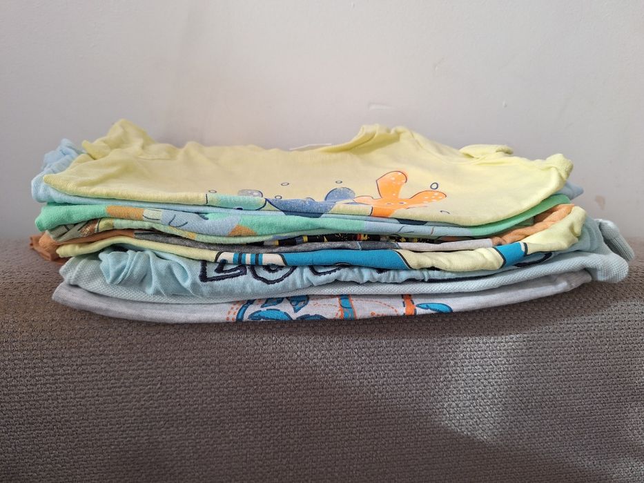 10 szt. bluzki z krótkim rękawem chlopiec r. 92