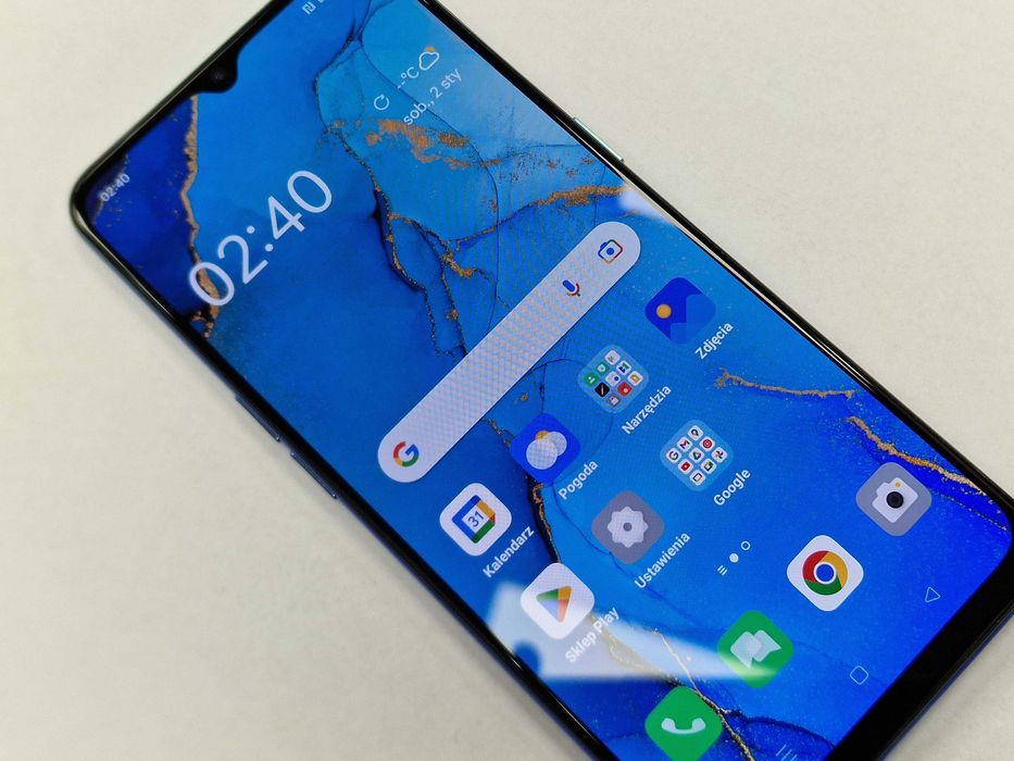 Oppo Reno3 Dual SIM/ 8GB/ 128GB/ Auroral Blue/ Grade A- + ładowarka