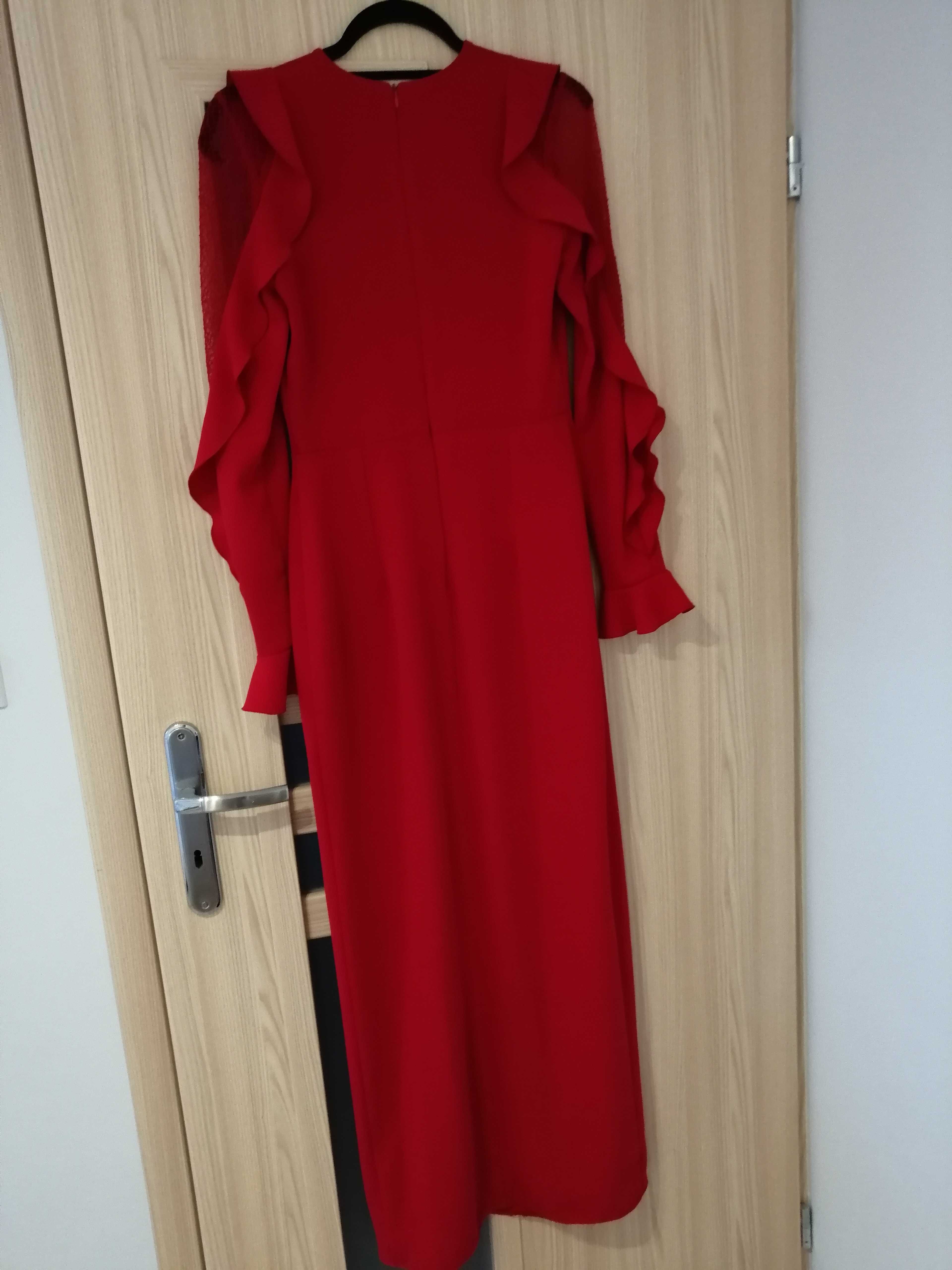 Długa czerwona sukienka 36 Elite Look