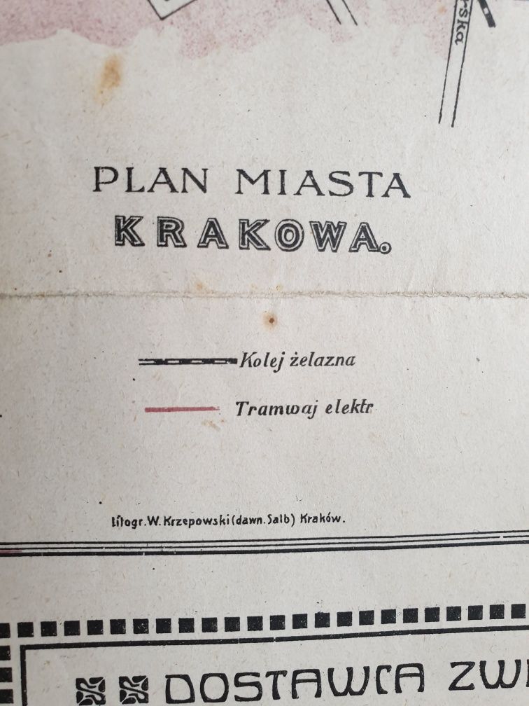 Plan Krakowa około 1910