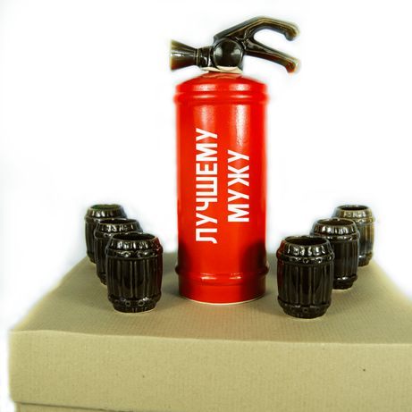 Мужской подарочный набор Огнетушитель-бар с любой надписью можно