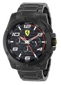 ## Czarny zegarek Ferrari Scuderia Mens SF104 Paddock bransoleta ##