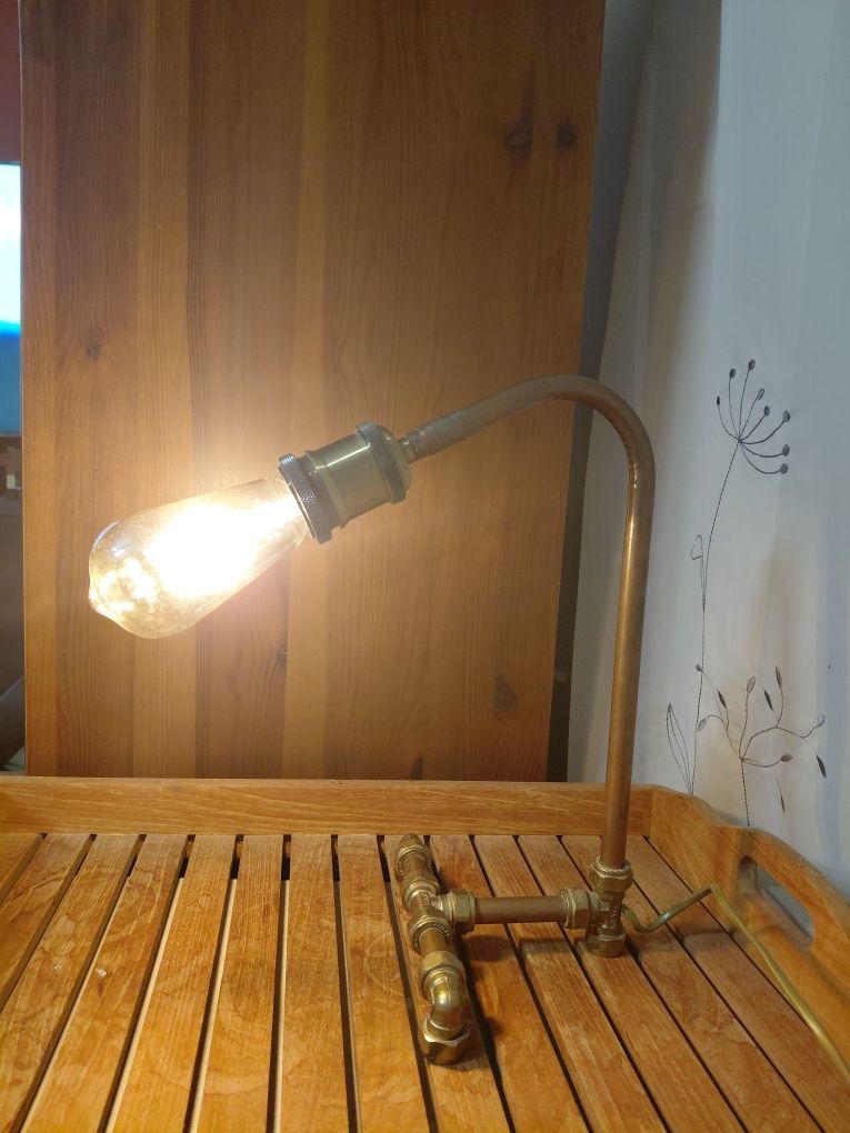 Lampa stołowa nocna w stylu industrialnym wys. 34 cm retro Loft