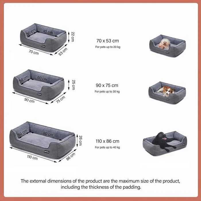 Legowisko dla Psa HMTOPE XL 110x86cm Szare - Komfort i Styl!