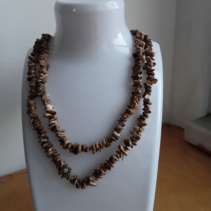 Colar de Cascalho Natural de Jade  84 cm