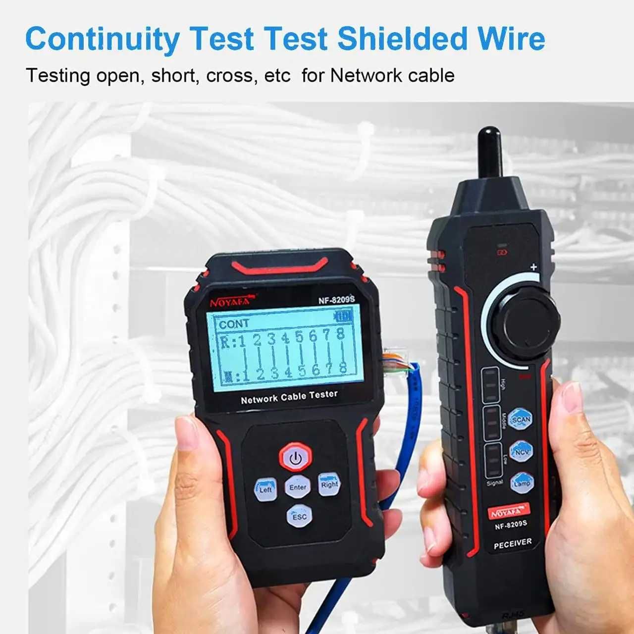 Тестер Noyafa NF-8209S мережевий кабельний тестер інтернет RJ-45