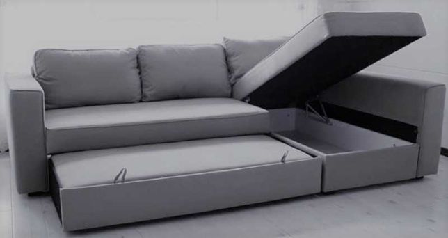Okazyjnie NOWY szary narożnik-sofa rozkładana IKEA