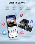 Відеореєстратор 4К AZDOME M550 Pro 5,8 ГГц Wi-Fi + задня камера
