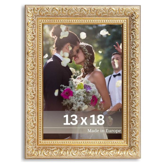 Ramka na zdjęcia 13 x 18 złota ma wszechstronne zastosowanie.