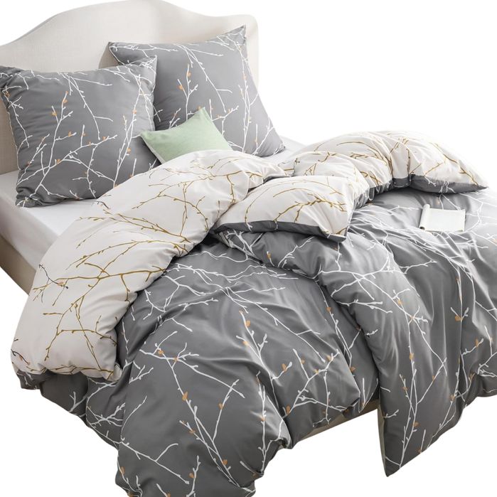 Elegancki Komplet Pościeli BEDSURE 135x200cm 4-częściowy Dwustronny