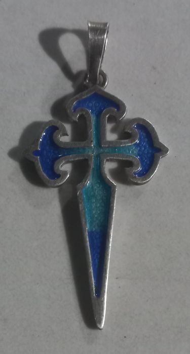 PRATA pendente cruz St. Tiago