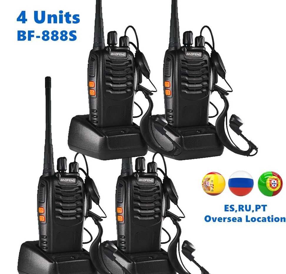 Intercomunicadores WALKIE TALKIES - Conjunto 4x Rádios + Acessórios