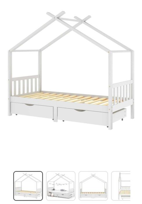 Cama criança estilo casa de árvore com gavetas