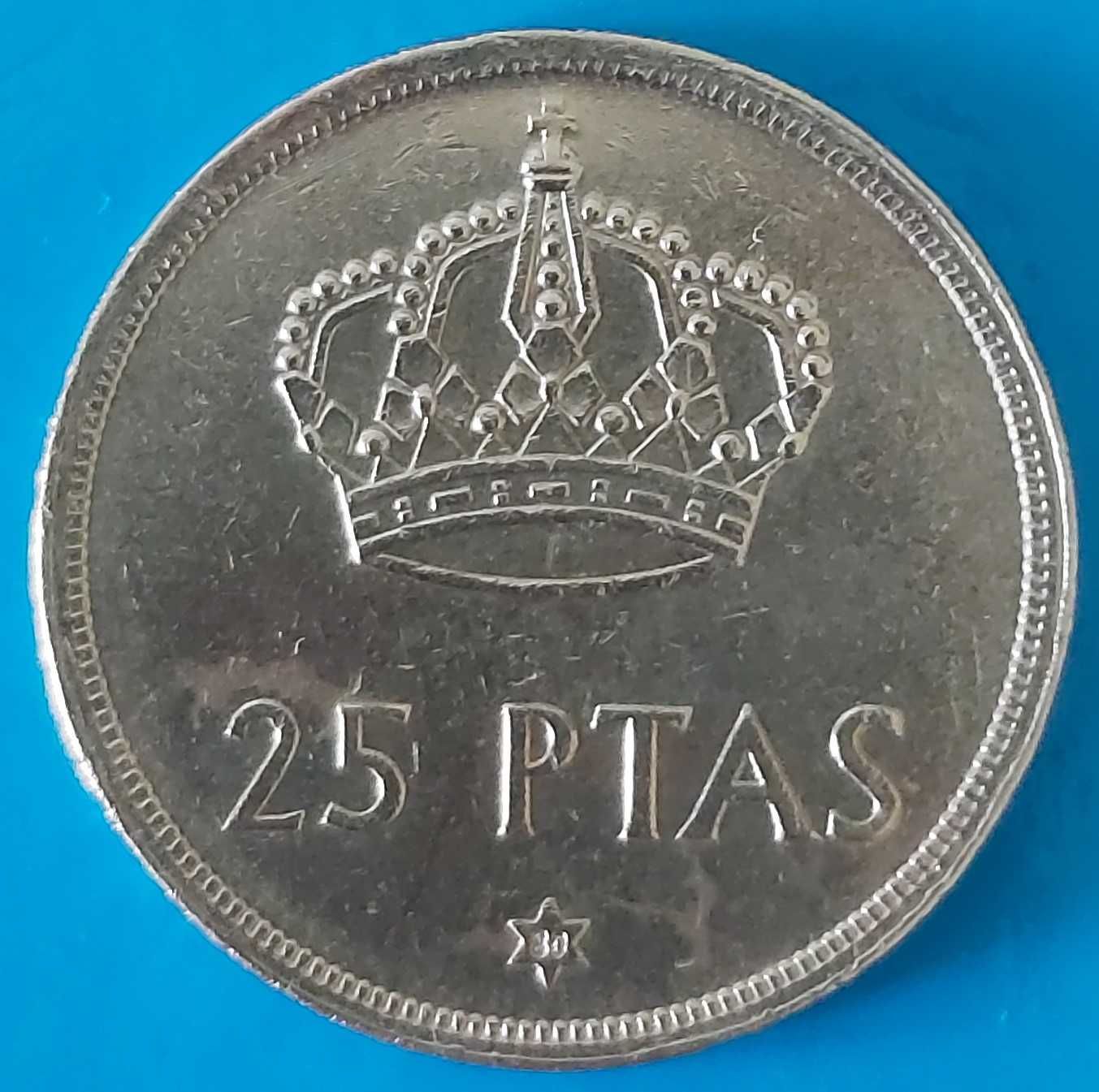 25 Pesetas de 1975*80, Espanha, Rei Juan Carlos I