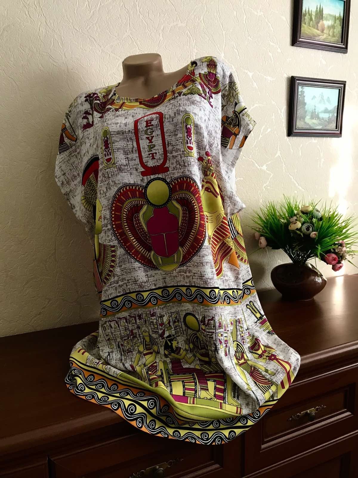 Красивая ТУНИКА-платье Натуральные ткани 48-58р