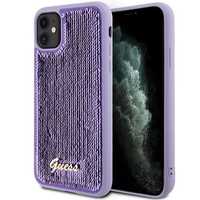 Guess Etui Iphone 11 / Xr 6.1" Fioletowy Sequin Script Metal