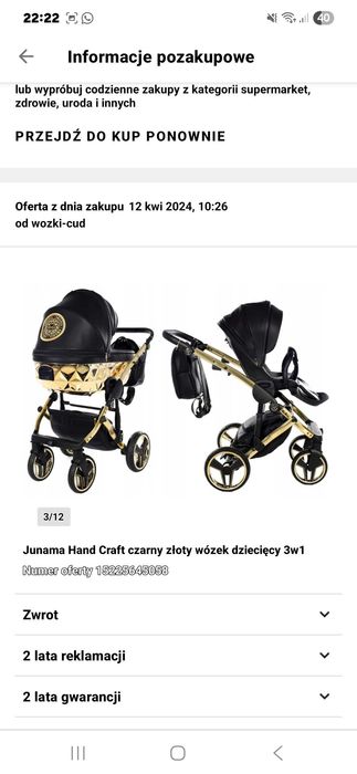 Wózek Dziecięcy Junama hand craft 3w1