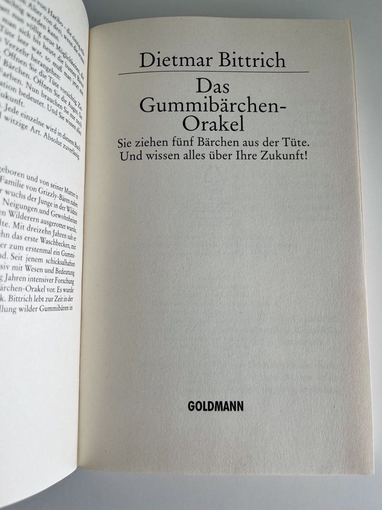 Das Gummibärchen-Orakel - Bittrich Dietmar po niemiecku wróżby