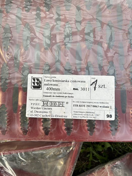 3 stopnie kominiarskie i ławeczka kominiarska