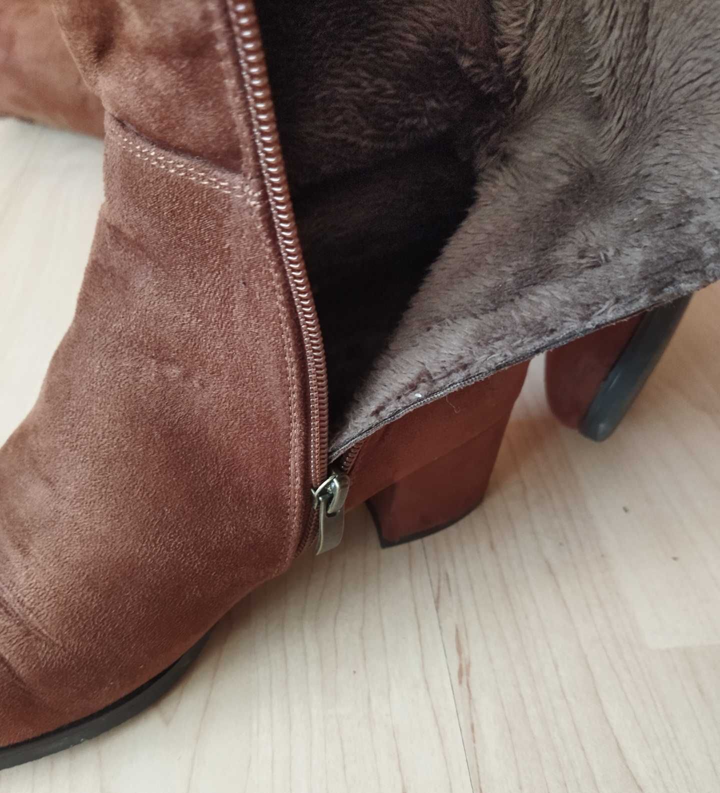 Buty Kozaki 38  (37) brązowo rude dwa razy użyte