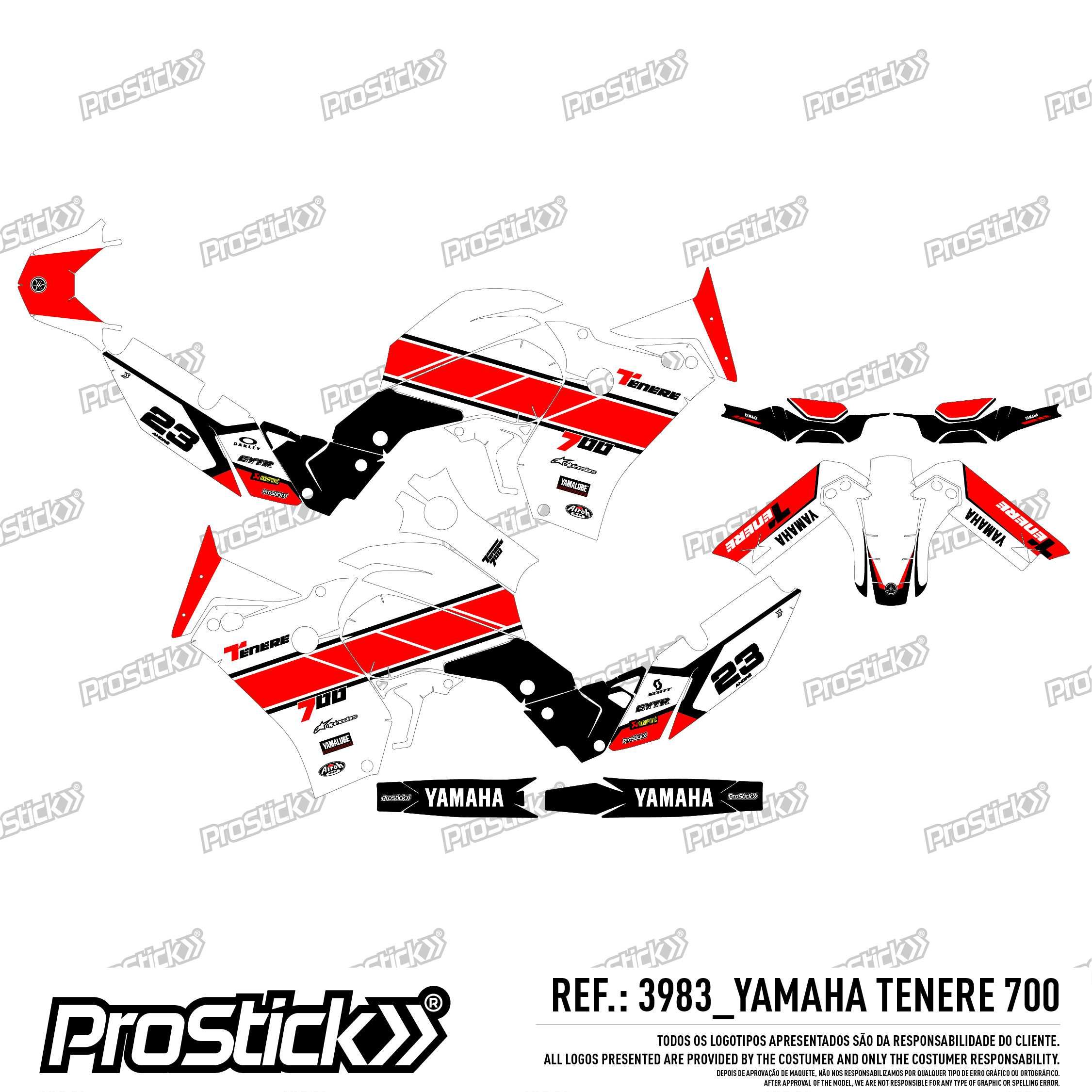 Kit Autocolantes Yamaha Tenere 700